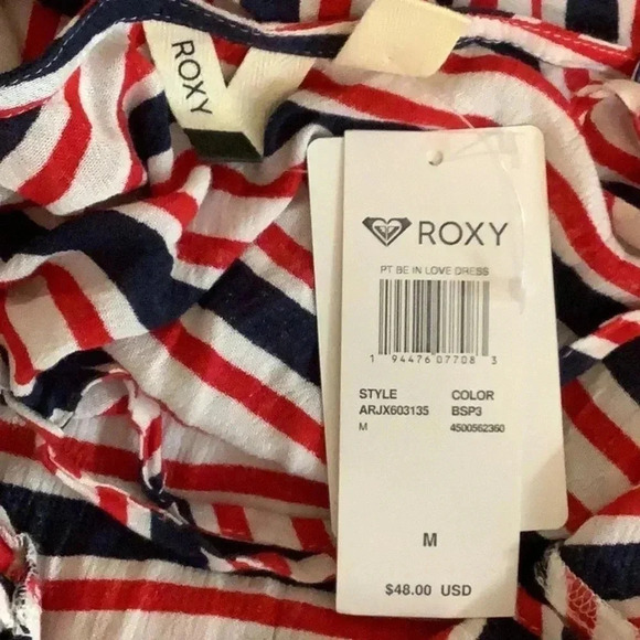 Roxy Striped Swimsuit Cover Dress Size Medium New With Tags - Picture 5 of 6
